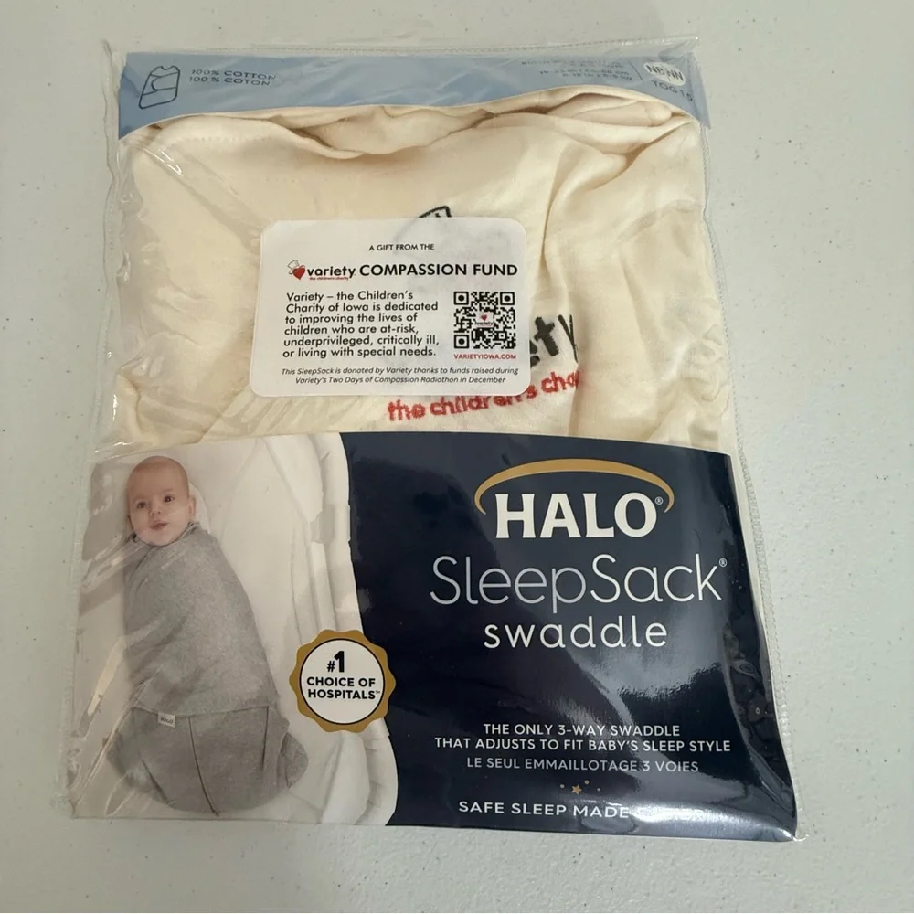 Halo White Baby Sleep Sack with Variety Logo New in Package‎